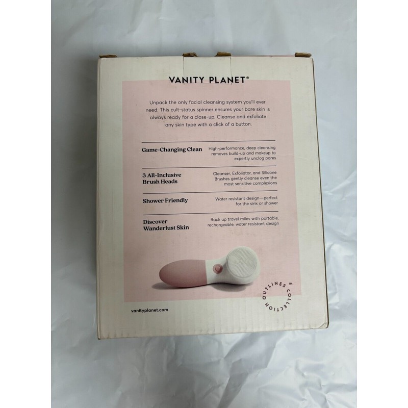 Vanity Planet Facial Cleansing System Rotating Three Brush Heads White