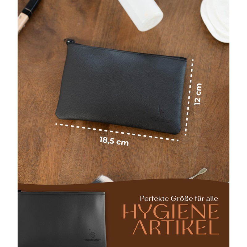 Lederfabrik Garnier® Women's Hygiene Case Black - Premium PU Leather,