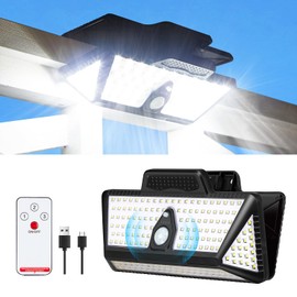 LIFENGSOLER Large Clip on Solar Lights Outdoor, 208 LEDs 1000Lum Bright Solar Security Light with Motion Sensor, 3 Ways -Mount, Portable Solar Outdoor Lights for Fence Gutter Garage Yard