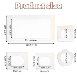 50pcs Castor Oil Pack Wrap Set, Self-Adhesive High Absorbent Organic Cotton Hot & Cold Compress Castor Oil Patches for Belly Button, Arms, Neck, Waist and Feet, Anti Leakage