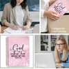 GDJIEGBC Bible Pink Christian Notebook,God is Within Her She Will