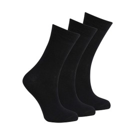 BAY6 6 Pairs Kids Back To School Plain Uniform Socks - Black Size 9-12