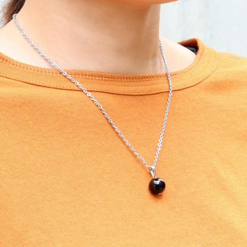 Gold Stone Morion Necklace, Black Crystal, Pendant, Unisex, Natural Stone,