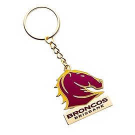 Brisbane Broncos NRL Team Logo Metal Keyring