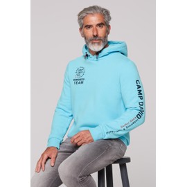 Camp David Men's Hoodie with Rubber Artwork, Summer Aqua, 4XL