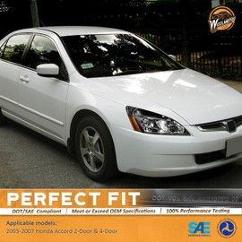 WEELMOTO Headlights for 03-07 Honda Accord, 03-07 Accord OE Headlamp Coupe/Sedan Black Housing Amber Reflector Left+Right Side 2/4-Door