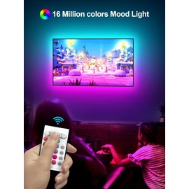 GIPOYENT LED Lights for TV, 18FT TV LED Backlight, for 40-75 Inch TV, Music Sync TV LED Light with Bluetooth Function - RGB Color Changing Light Strip for Bedroom (18ft)