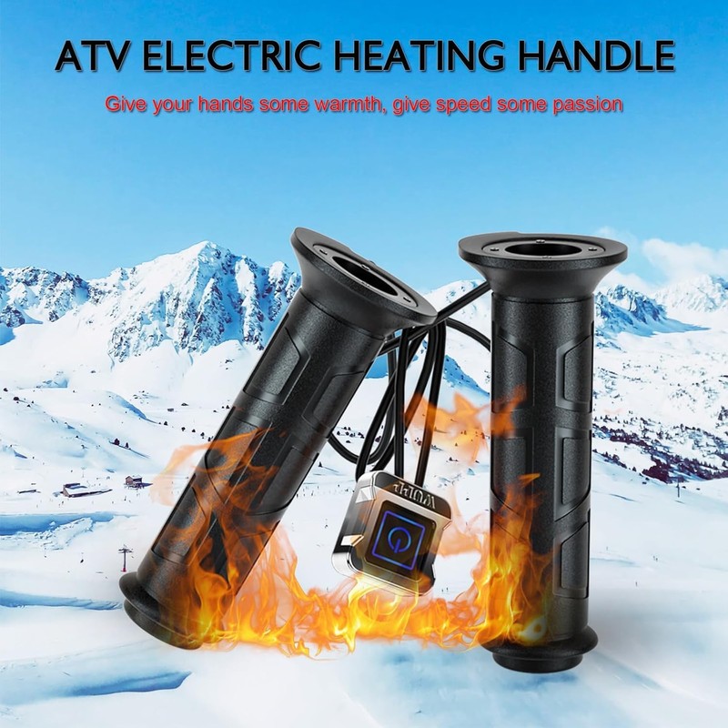 7/8'' ATV UTV Heated Handlebar Grips, 12V 3 Temperature Electric