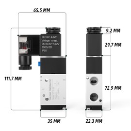 TAILONZ PNEUMATIC 1/4" PT Solenoid Valve 3V210-08 DC 12V Single Coil Conductive Work 2-Way Connection Type (Wiring Box)
