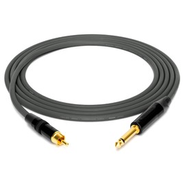 enoaudio Mogami 2534 Quad Professional Studio Cable, Neutrik Gold RCA RCA - 6.3 mm TS Jack, HiFi, Grey, 1.0 m