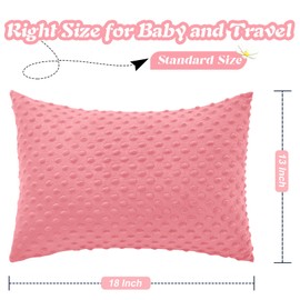 Entisn Toddler Pillowcase 13 x 18 Inch, 2 Pack Minky Dot Toddler Pillow Covers with Zipper Closure, Soft Fleece Pillow Shams for Nursery, Girls, Boys (Pink)