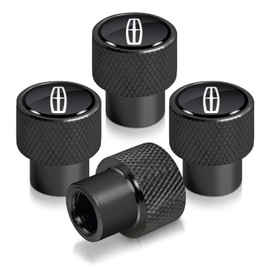 iPick Image for Lincoln Logo in Black on Black Aluminum Tire Valve Stem Caps for Navigator MKC