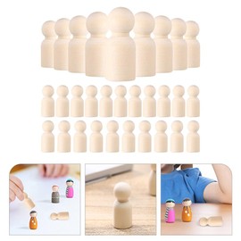 30pcs Little Wooden Man DIY Graffiti Dolls Peg Doll Bodies Kids Dolls People Blank Wooden Dolls Unfinished Wooden Dolls Kids Art Crafts Supplies Child Ordinary Wood Crafts