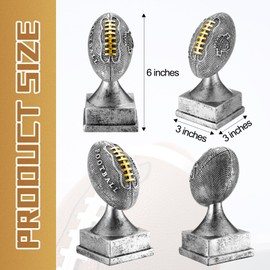 Wiwiqing Fantasy Football Champion Trophy 6 Inch Tall Winner Glory Award Celebrate The Game Winning Touchdown or Play Off Win (Silver)