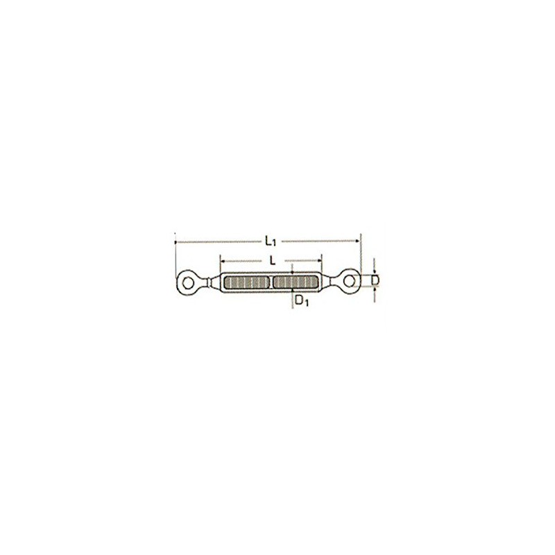 6 mm T316 Stainless Steel Open Body Turnbuckle Eye/Eye Pack