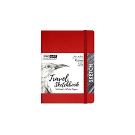 Pro Art Premier Sketch Book Travel 6"x 4" White 74lb Red 80 Sheets, Sketch Book, Sketchbook, Drawing Pad, Sketch Pad, Drawing Paper, Art Book, Drawing Book, Art Paper, Sketchbook for Drawing