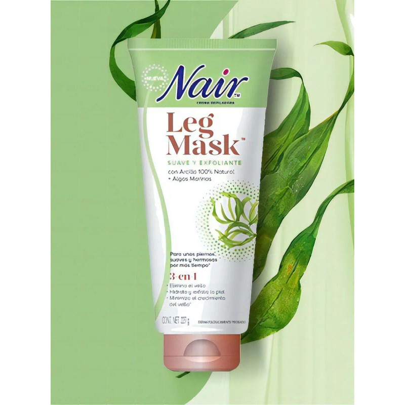 Crema Depilatoria Corporal Nair Leg Mask Suave Exfoliante Algas Marinas
