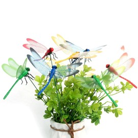 Attuslla 50 PCS 3D Dragonfly Garden Decor Dragonfly Stakes with Sticks