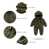 YMYDYFC Baby Fleece Hooded Romper Winter Outwear Jumpsuit Snowsuit Bear