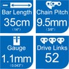 Opuladuo 2X 14 Inch (35 cm) Chainsaw Chains for Einhell
