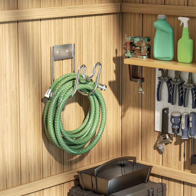 Josmimic Stainless Steel Garden Hose Holder - Silver SS304 Water