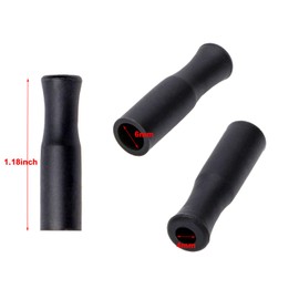 Mini Skater 16Pcs Silicone Straws Tips Food Grade Reusable Anti-Scald/Cold Straws Cover Fit for 1/4 Inch Wide(6mm Out diameter) Stainless Steel Straws (Black)
