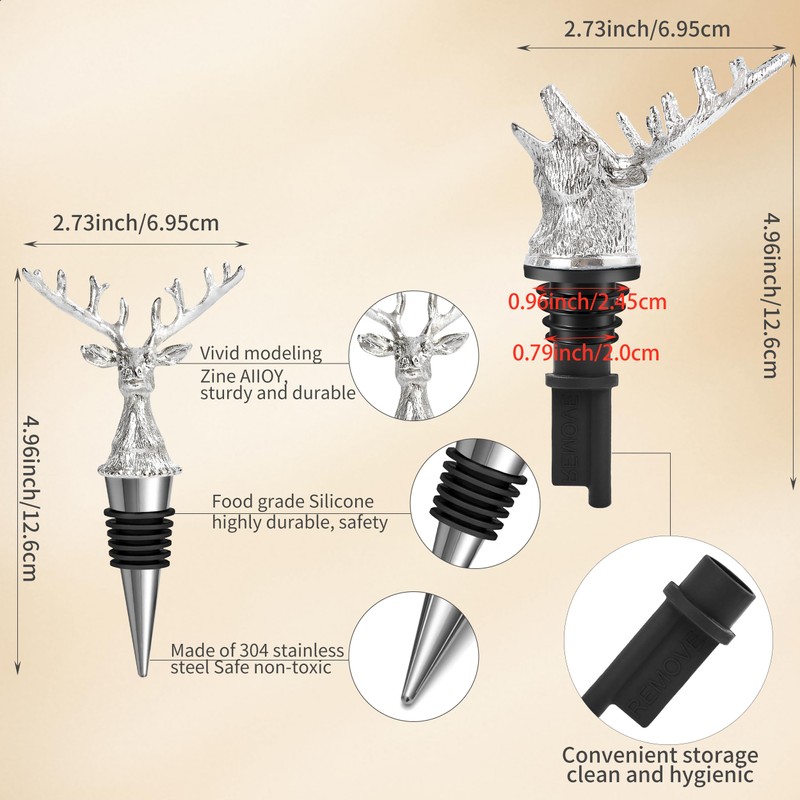Animal-Designed Wine Stoppers, Funny Wine Stopper Sets, Equipped With A