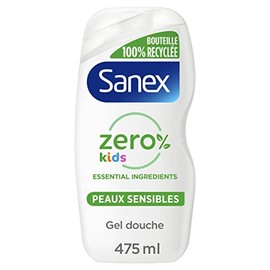 SANEX - Zero% Kids Duschgel für Kinder, Körper und Haar, biologisch abbaubar und vegan, weiß, 1 Stück, 475 ml