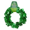 St. Patrick's Day Shimmering Shiny Green Shamrock Tinsel Wire Garland