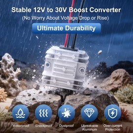 Starlink Mini 12V Adapter, 12V/24V to 30V DC Step-up Converter, Power Supply Converter Cable for RV, Truck and Boat, Eliminates Voltage Drop and Rebooting