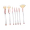 Healeved 7pcs Cosmetics Brush Make up Makeup Cosmetic Kit Lady Tools Transparent Handle Brush Concealer Brush Eyeshadow Brush Matte Blush Suit Powder Brush Travel Crystal Paint