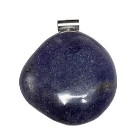 KRIO 1 x Großer Lepidolith Scheibenstein IOV250321 Therapiestein als Anhänger mit Silberöse - Größe L Steinlänge 34 bis 45mm, Dicke 8 bis 13mm (Lepidolith 6)