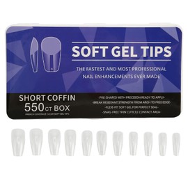 550 Uds Puntas de uñAs Ultrafinas sin Costura Semiesmeriladas Prensa en Puntas de uñAs Postizas Transparentes Puntas de ExtensióN de uñAs Postizas para Arte de uñAs DIY para Salones de uñAs (Pequeño)
