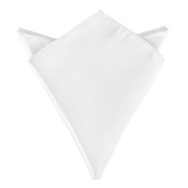 Moda Di Raza Pocket Squares For Mens 10 x 10 Hanky Satin Handkerchiefs, Solid Colors Handkerchief for men White