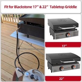 ZODIRISE 3 Feet Propane Regulator and Hose for Blackstone 17 & 22 Inch Tabletop Griddle, Connect to 5-20 LB Propane Tank