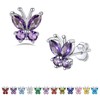 Bestyle Crystal Stud Earrings 925 Sterling Silver Girls Children Earrings