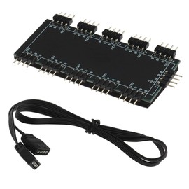 OTOTEC 10-Kanal-RGB-Hub PC-Gehäuse Lüfter-Hub CPU-Kühlungs-Hub PC-Motherboard RGB-Lüfter-Verlängerungskabel RGB-LED-Splitter-Hub für PC-Desktop-Computer 12 V 4-Pin