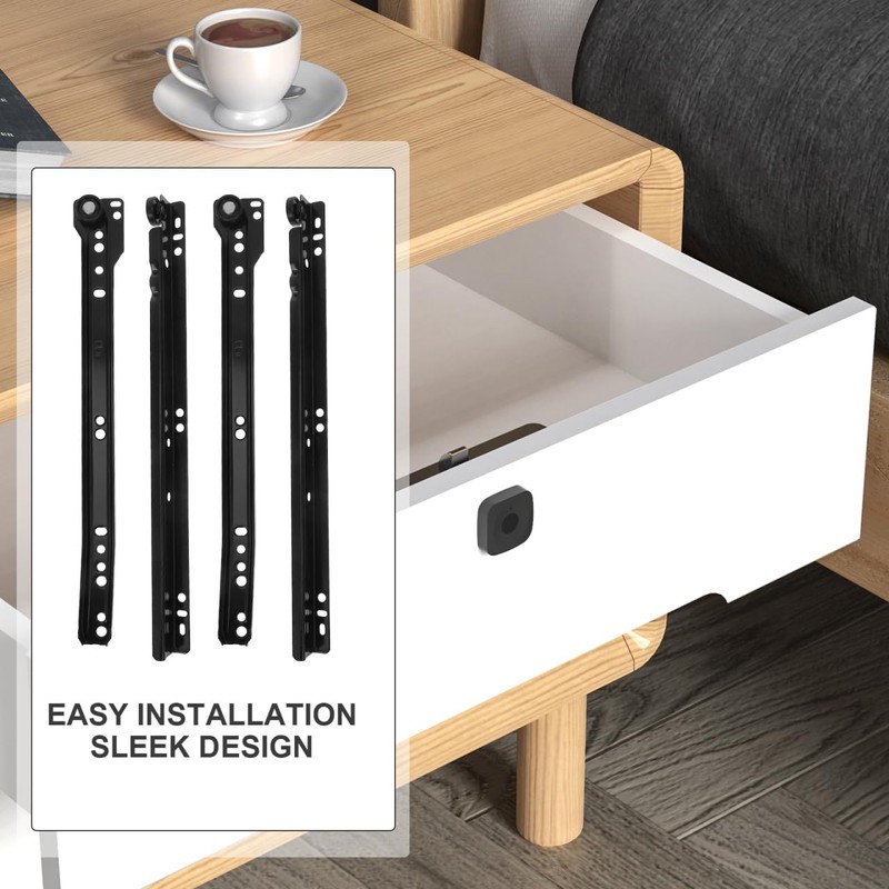Gadpiparty Drawer Slide Rails for Furniture 2 Sectioned Easy to
