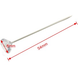 HJ Garden 100PCS Corsages Pins Diamond Crystal Head Straight Pins Flower Pins Weddings Bouquet Floral Pins 8x54mm