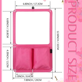 Briwooody Locker Accessories Kits 7.8 x 12.6 Inch Magnetic Whiteboard with Holder Bag Locker Organizer Supplies Back to School Essentials for School Cabinet Refrigerator Office(Rose Red)