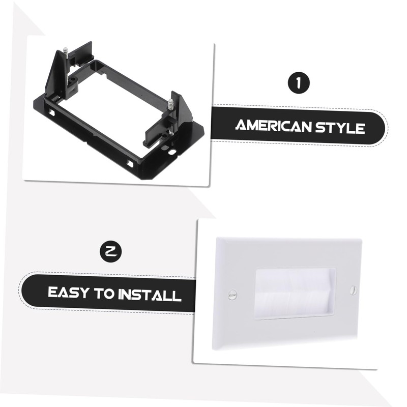 SHINEOFI 1 Set Brush Wire Management Plate Wall Plate with