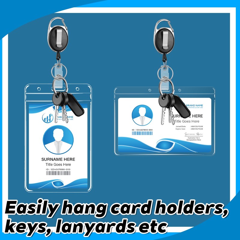 50 Pcs Heavy Duty Retractable Badge Reels, Badge Holder Clips