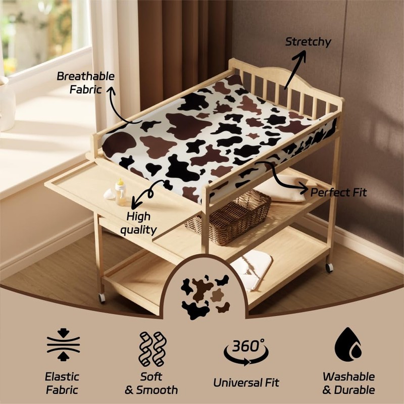 4 Pack Western Cowboy Crib Sheets Neutral Breathable Fitted Baby