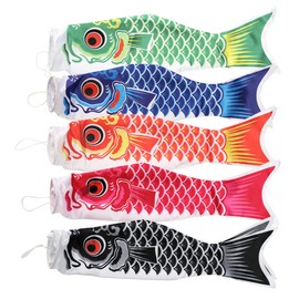 Sewroro 5Pcs Japanese Carp Windsock Fish Wind Streamer Fish Flag Kite Flag Koinobori Hanging 70CM for Sushi Bar Garden Boys Day Decor Outdoor Decor Japanese Decor