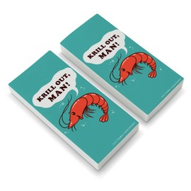 Krill Out Man Chill Shrimp Funny Humor Eraser Set of 2