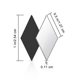 Geiserailie 300 Pcs Diamond Shape Mirror Pieces for Craft 0.5 x 1 Inch Small Rhombus Mirror Mosaic Tiles Mini Square Triangle Glass Tile for DIY Projects Art Wall Door Home Decoration (Diamond Shape)