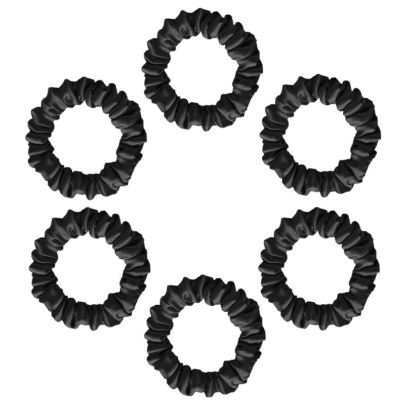 SILVR BEAR Luxury Satin Skinny Black Scrunchies
