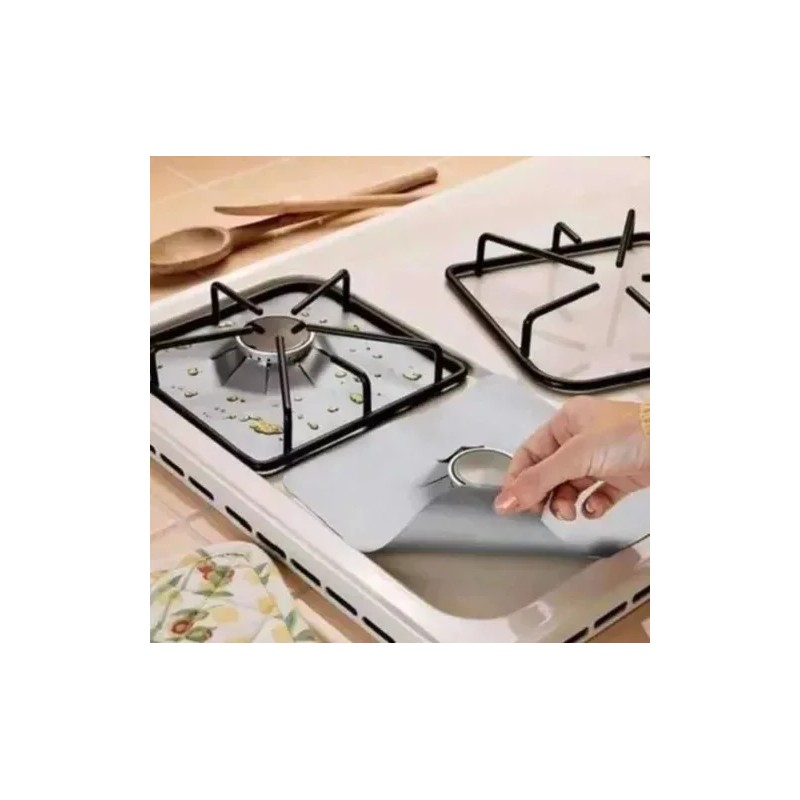 ML 4 Protectores Quemadores Estufa Lavables Teflon Reutilizable
