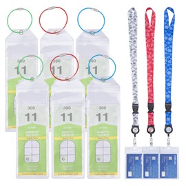 Temlum 6pcs Cruise Luggage Tag Holders & 3pcs Cruise Lanyards for Ship Cards, Waterproof Clear Luggage Tags Lanyard with Card Holder Cruise Accessories