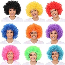 Hatstar Curly Afro Clown Wig for Carnival and Fancy Dress
